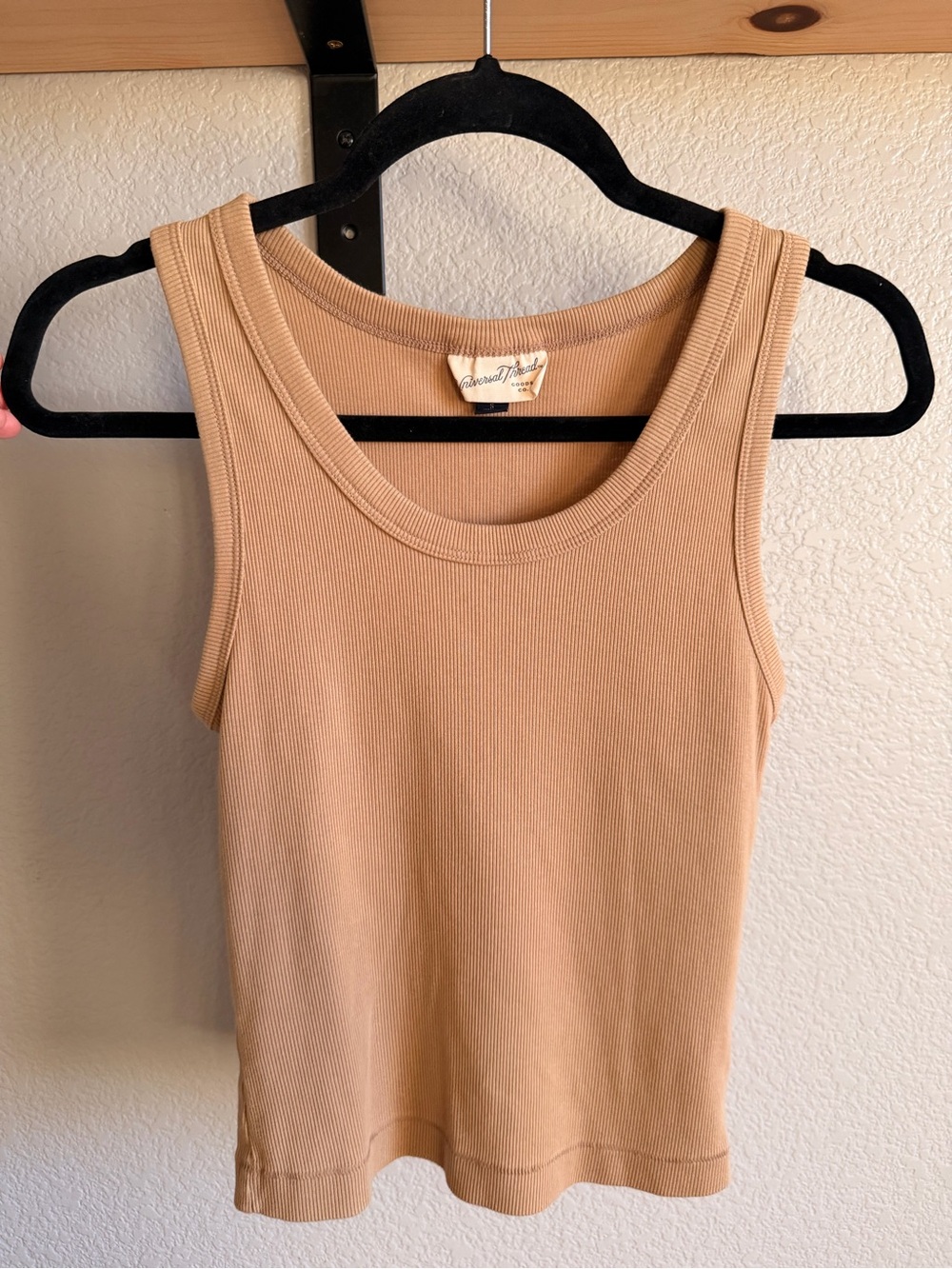 Universal Thread Ribbed Tank Top in Tan